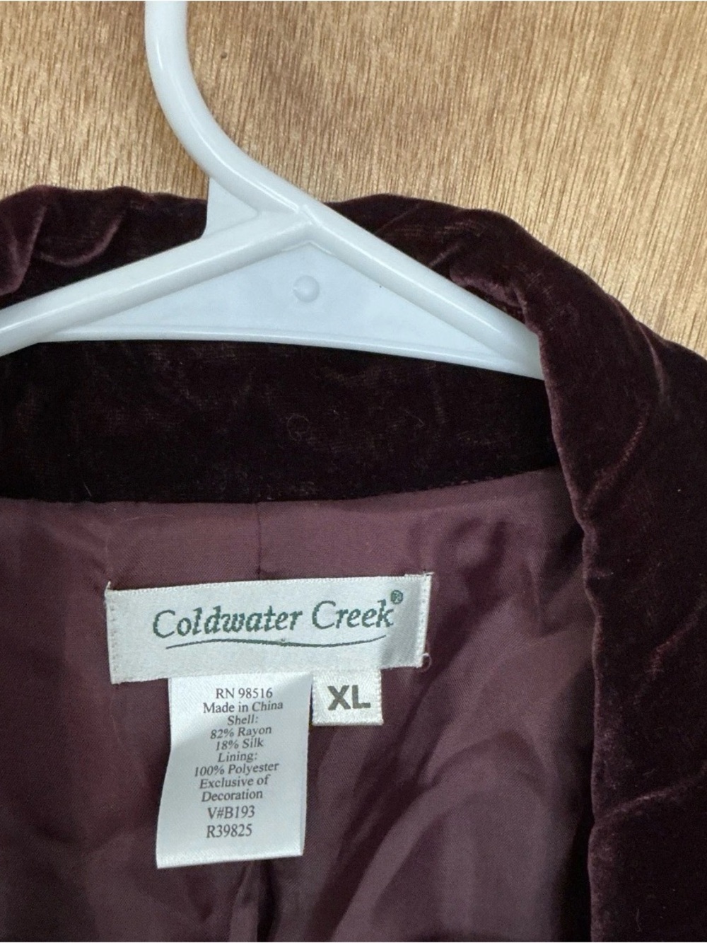 Coldwater Creek Velvet Long Trench Coat in Deep Burgundy - Picture 3 of 7